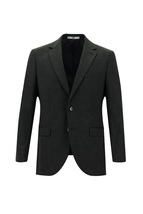 Koyu Füme 4 Drop Relaxed Fit Rahat Kesim Yünlü Takım Elbise