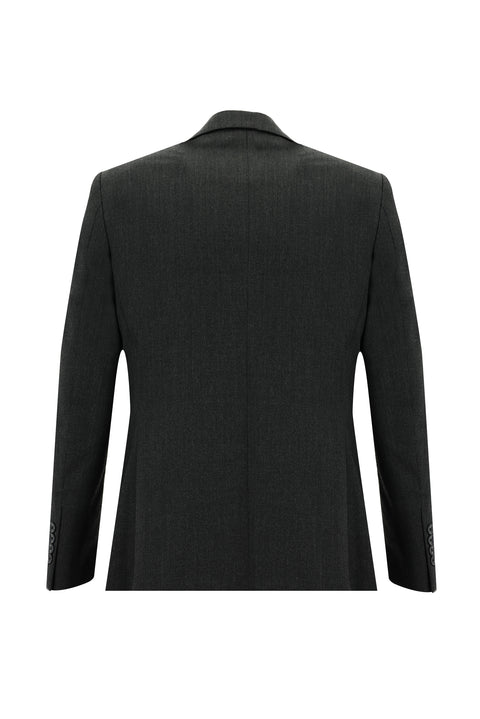 Koyu Füme 4 Drop Relaxed Fit Rahat Kesim Yünlü Takım Elbise