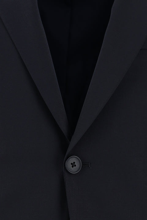 Koyu Lacivert 7 Drop Slim Fit Dar Kesim Yünlü Takım Elbise