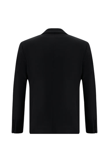  Koyu Lacivert Slim Fit Dar Kesim Yünlü Klasik Takım Elbise