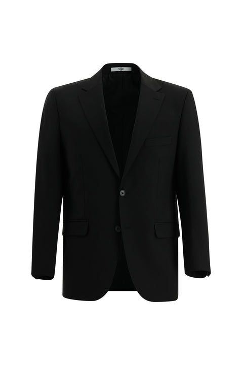 Siyah 4 Drop Relaxed Fit Rahat Kesim Yünlü Takım Elbise