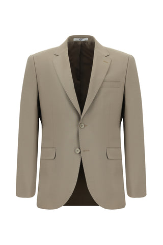  Açık Vizon Slim Fit Dar Kesim Yünlü Klasik Takım Elbise