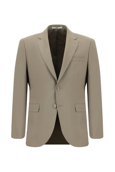  Açık Vizon Slim Fit Dar Kesim Yünlü Klasik Takım Elbise