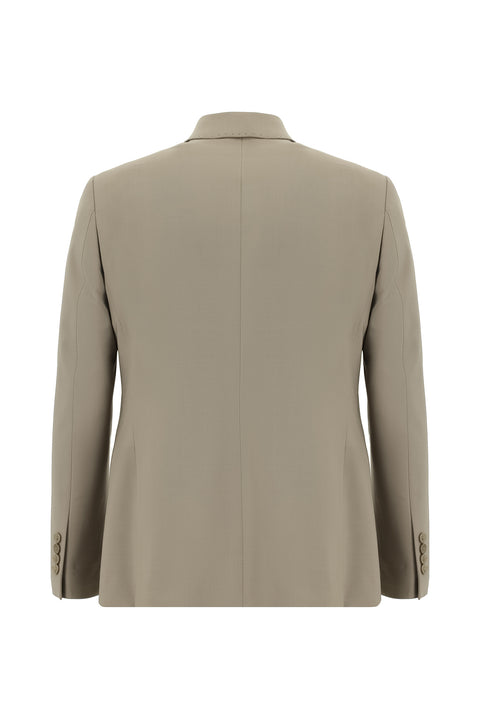 Açık Vizon 8 Drop Muscle Fit Uzun Atletik Kesim Yünlü Takım Elbise