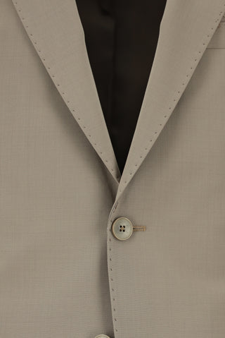  Açık Vizon Muscle Fit Yünlü Klasik Takım Elbise