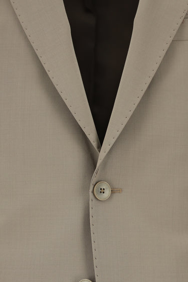  Açık Vizon Slim Fit Dar Kesim Yünlü Klasik Takım Elbise