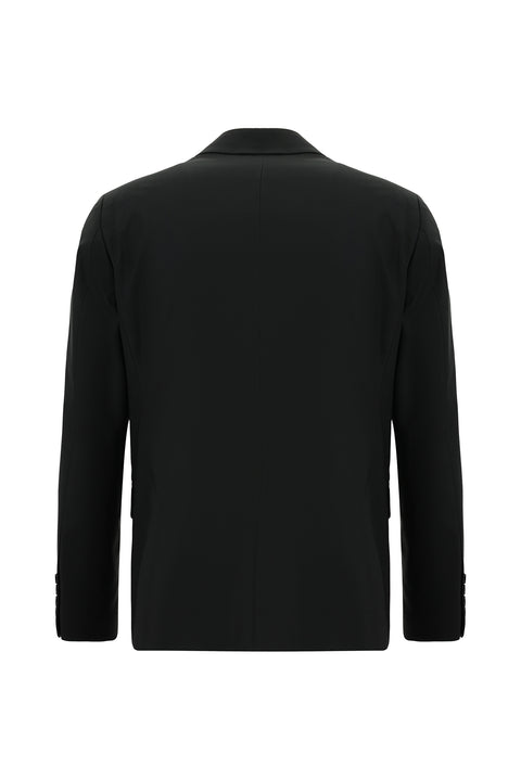 Siyah 6 Drop Regular Fit Standart Kesim Yünlü Takım Elbise