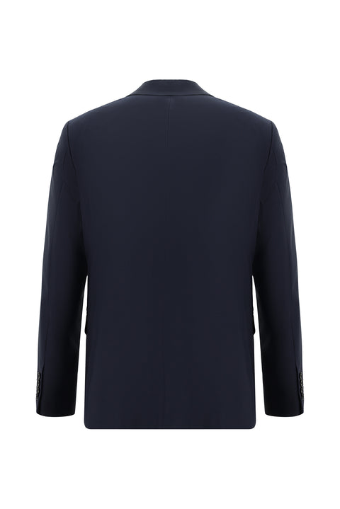 Koyu Lacivert 6 Drop Regular Fit Standart Kesim Yünlü Takım Elbise