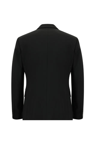  Siyah 7 Drop Slim Fit Dar Kesim Yünlü Takım Elbise