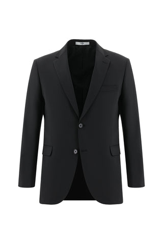  Siyah Slim Fit Dar Kesim Yünlü Klasik Takım Elbise