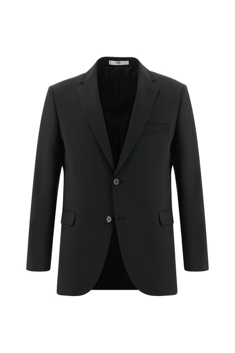 Siyah 7 Drop Slim Fit Dar Kesim Yünlü Takım Elbise