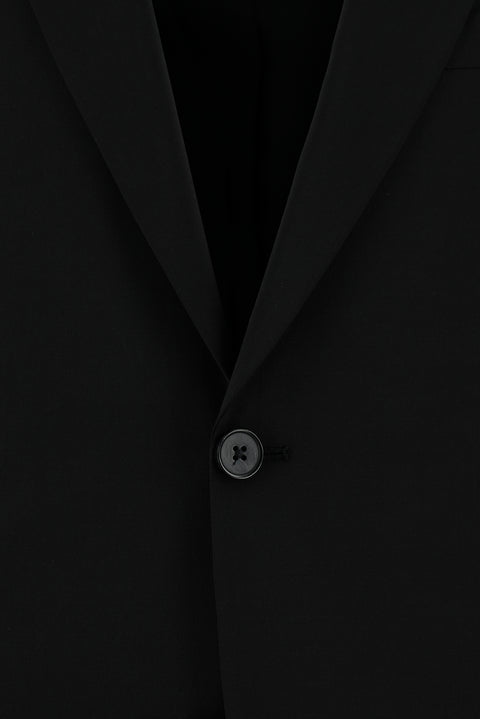 Siyah 7 Drop Slim Fit Dar Kesim Yünlü Takım Elbise