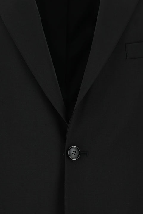 Siyah 4 Drop Relaxed Fit Rahat Kesim Yünlü Takım Elbise