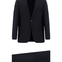 Koyu Lacivert Relaxed Fit Rahat Kesim Yünlü Klasik Takım Elbise