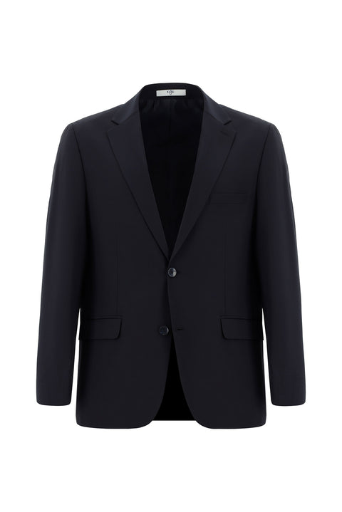 Koyu Lacivert 4 Drop Relaxed Fit Rahat Kesim Yünlü Takım Elbise