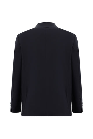  Koyu Lacivert Relaxed Fit Rahat Kesim Yünlü Klasik Takım Elbise