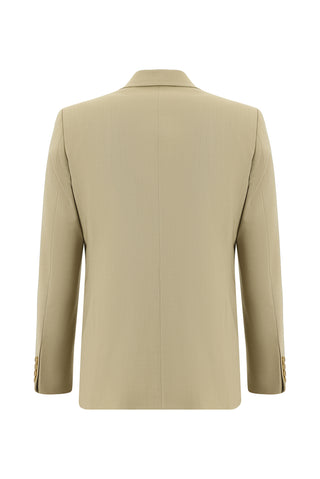  Orta Bej Regular Fit Yünlü Klasik Takım Elbise