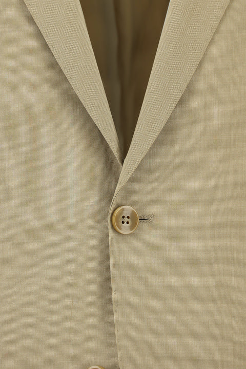 Orta Bej 6 Drop Regular Fit Standart Kesim Yünlü Takım Elbise