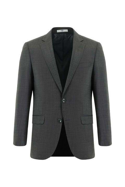 Orta Antrasit 6 Drop Regular Fit Standart Kesim Yünlü Takım Elbise