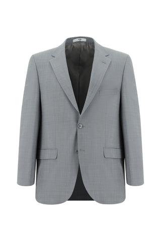  Açık Gri 7 Drop Slim Fit Dar Kesim Yünlü Takım Elbise