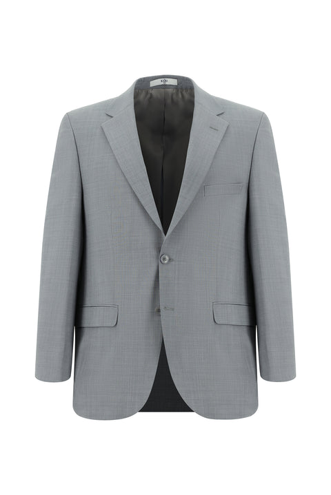 Açık Gri 7 Drop Slim Fit Dar Kesim Yünlü Takım Elbise