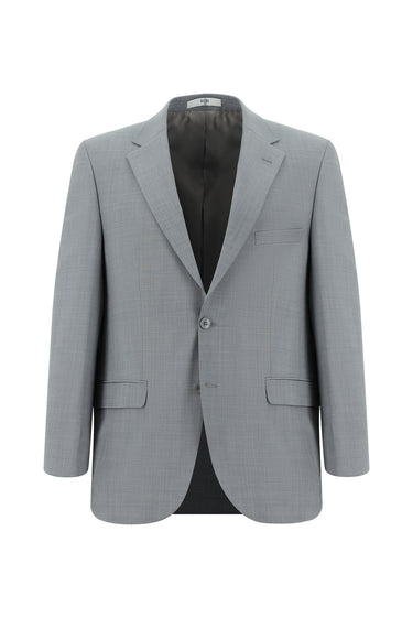 Açık Gri Slim Fit Dar Kesim Yünlü Klasik Takım Elbise