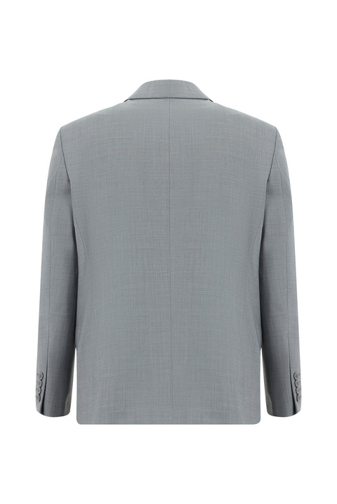 Açık Gri 7 Drop Slim Fit Dar Kesim Yünlü Takım Elbise