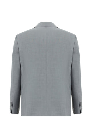  Açık Gri Relaxed Fit Rahat Kesim Yünlü Klasik Takım Elbise