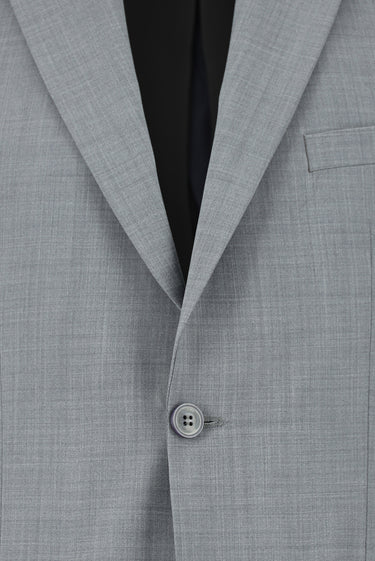 Açık Gri Super Slim Fit Ekstra Dar Kesim Yünlü Klasik Takım Elbise