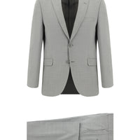 Orta Gri Slim Fit Dar Kesim Yünlü Klasik Takım Elbise