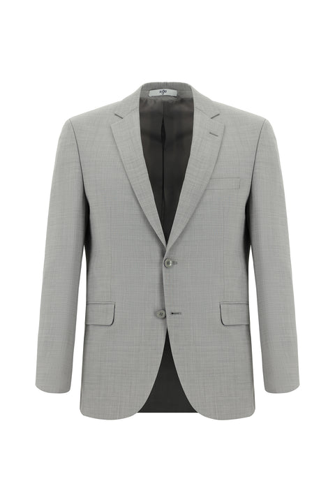 Orta Gri 4 Drop Relaxed Fit Rahat Kesim Yünlü Takım Elbise