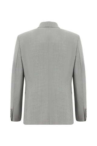  Orta Gri Slim Fit Dar Kesim Yünlü Klasik Takım Elbise