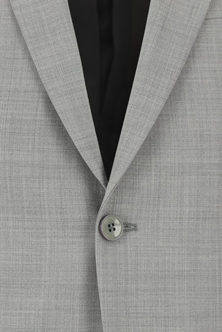  Orta Gri Slim Fit Dar Kesim Yünlü Klasik Takım Elbise