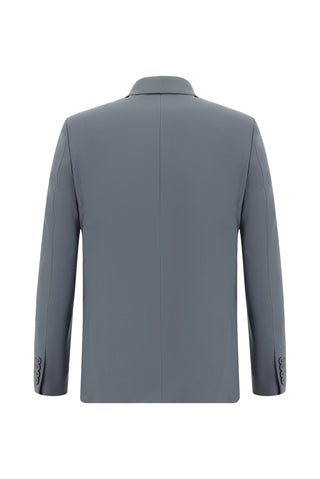  Koyu Füme Super Slim Fit Ekstra Dar Kesim Yünlü Klasik Takım Elbise