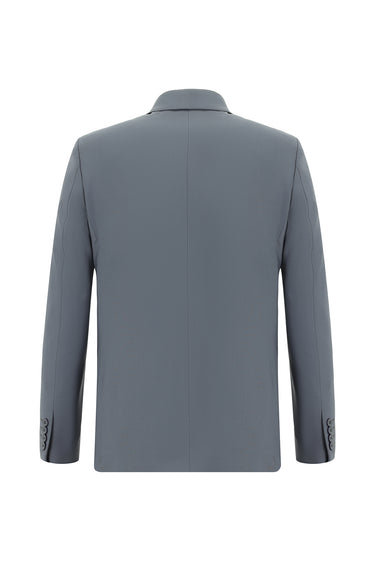 Koyu Füme 7 Drop Slim Fit Dar Kesim Yünlü Klasik Takım Elbise