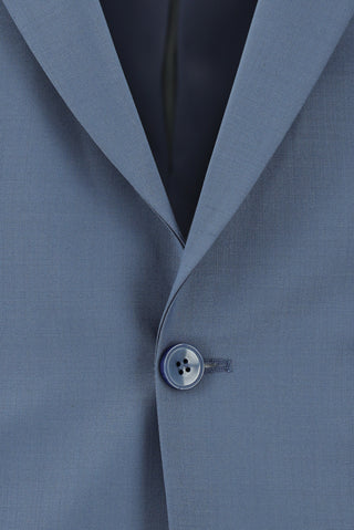  Koyu Mavi  Slim Fit Dar Kesim Yünlü Klasik Takım Elbise