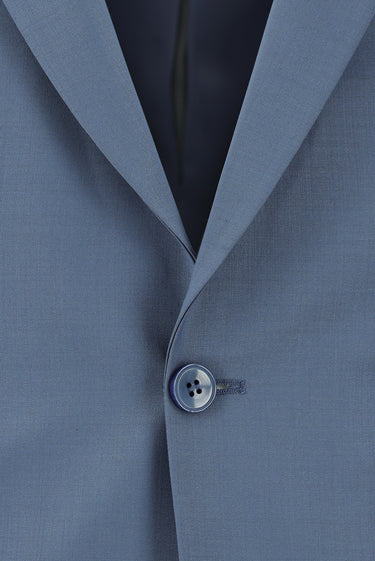 Koyu Mavi  Slim Fit Dar Kesim Yünlü Klasik Takım Elbise