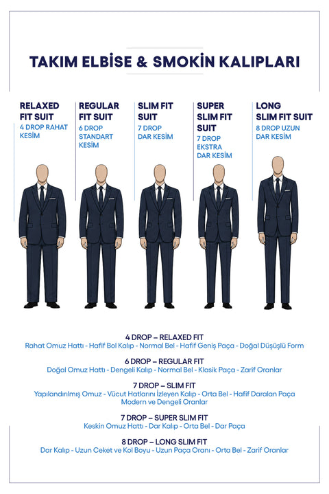 Koyu Mavi  6 Drop Regular Fit Standart Kesim Yünlü Takım Elbise