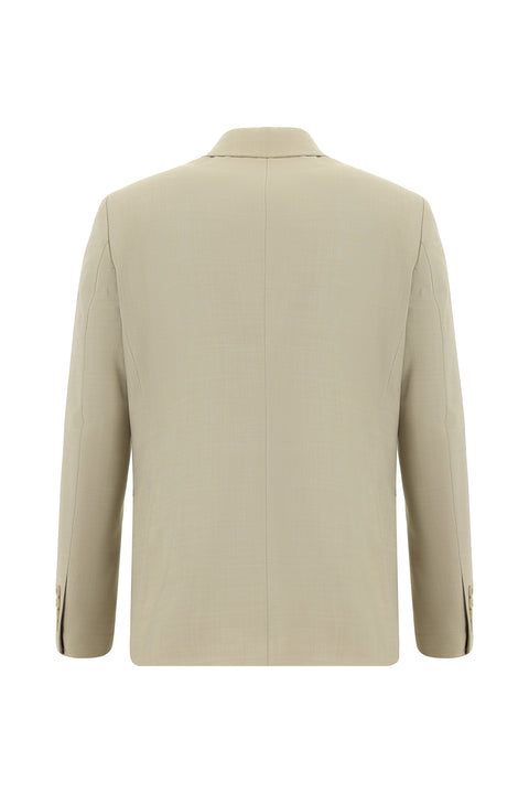 Açık Bej 4 Drop Relaxed Fit Rahat Kesim Yünlü Takım Elbise