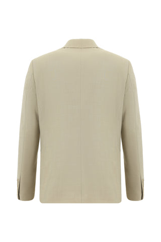  Açık Bej Slim Fit Dar Kesim Yünlü Klasik Takım Elbise