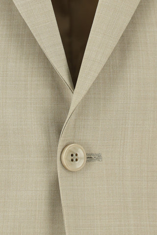  Açık Bej Slim Fit Dar Kesim Yünlü Klasik Takım Elbise