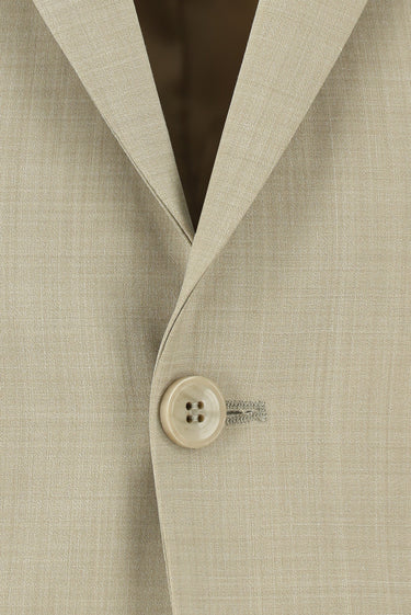 Açık Bej Super Slim Fit Ekstra Dar Kesim Yünlü Klasik Takım Elbise