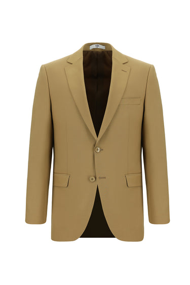 Taba Relaxed Fit Rahat Kesim Yünlü Klasik Takım Elbise
