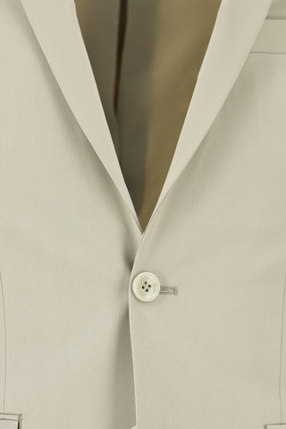  Krem Super Slim Fit Ekstra Dar Kesim Yünlü Klasik Takım Elbise