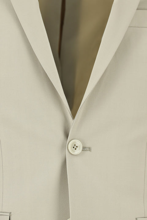 Krem 7 Drop Super Slim Fit Eksra Dar Kesim Yünlü Takım Elbise