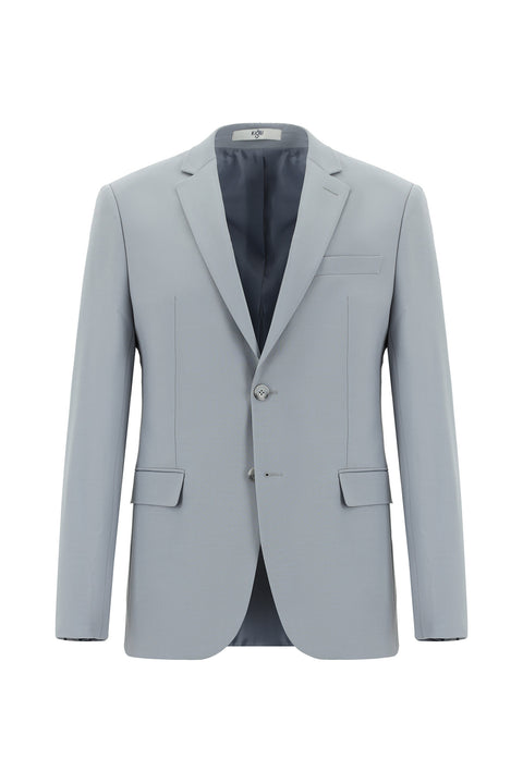 Açık Gri 4 Drop Relaxed Fit Rahat Kesim Yünlü Takım Elbise