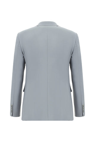  Açık Gri Super Slim Fit Ekstra Dar Kesim Yünlü Klasik Takım Elbise