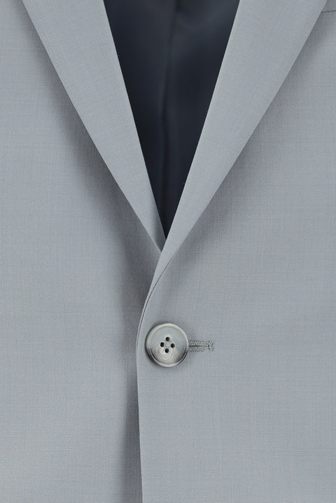 Light Grey 4 Drop Relaxed Fit Wool Suit