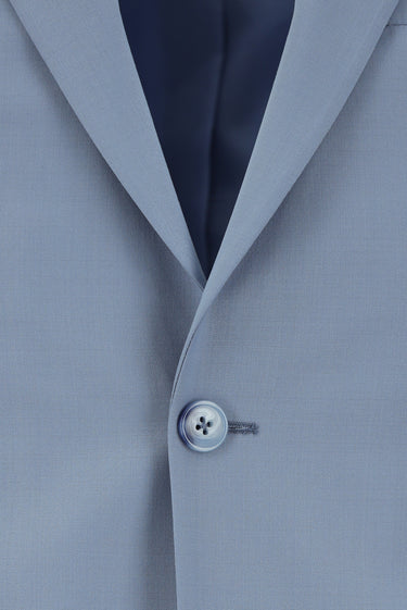 Açık Mavi Super Slim Fit Ekstra Dar Kesim Yünlü Klasik Takım Elbise