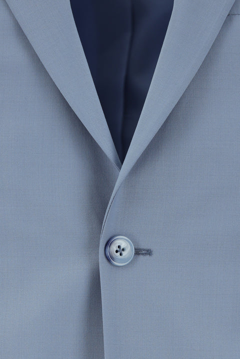 Açık Mavi 7 Drop Super Slim Fit Eksra Dar Kesim Yünlü Takım Elbise